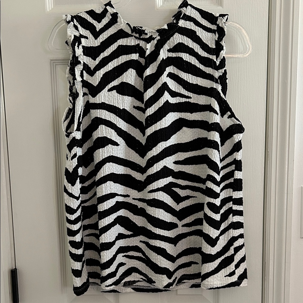 LOFT Black and White Zebra Print Blouse